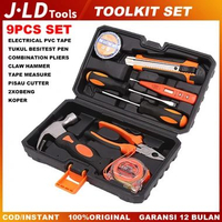 MJ JLD 9pcs Toolkit set box lengkap Perkakas tukang lengkap Tool Kit Perkakas Alat Repairing Multi S