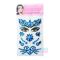 Stiker Wajah Diamond Sticker Wajah Makeup Karnaval Cosplay Costume Manik Manik Tempel Anak Dewasa Bi
