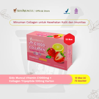 C+Collagen 12 Box Isi 72 Sachet - Minuman Collagen Tripeptide 500mg + Vit C 1000mg untuk Kesehatan K