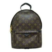 【二手名牌BRAND OFF】LOUIS VUITTON LV 路易威登 棕色 黑色 原花 帆布 Palm Springs PM 後背包 M44871