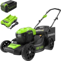 Greenworks LMF413 Inch 40V Cordless Brushless Lawn, 21" Mower (5.0Ah), Green