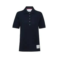 Thom Browne Classic Pique 4-Bar Short Sleeve Polo Shirt Navy 40 Blue