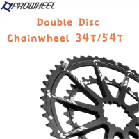 PROWHEEL Crown Narrow Wide Double Disc Chainwheel 34T/54T Road Bike Chainring AL-7075 FOR GXP 40T 42T 44T 46T 48T Bicycle Parts