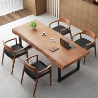 實木桌原木桌工業風桌子書桌電腦桌家用辦公桌實木桌板桌面泡茶桌原木桌板大長桌子茶幾