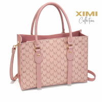 MM Monogram Square Ximi Tote Bag - Tas Jinjing + Sling Bag Wanita Fashion Tas Perta Party Kondangan 