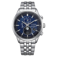 【CITIZEN 星辰】GENTS 廣告款 光動能全球電波月相錶/寶石藍42mm(BY1030-50L)