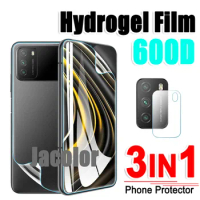 3IN1 Phone Hydrogel Film For Xiaomi Poco M4 M3 Pro 5G M5s Water Gel Screen Protectors M 3 4Pro 3Pro M4Pro 5s M3Pro Camera Glass