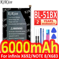 6000mAh KiKiss Powerful Battery BL-51BX For infinix X692 NOTE 8 8i X683 HOT 10 X682B note8 hot10