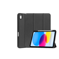 【Didoshop】iPad 10 2022 10.9吋 卡斯特紋帶筆槽三折TPU平板皮套(PA259)