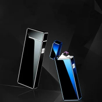 Electric Windproof Lighter Double Arc Flameless Plasma Rechargeable Lighter Portable Cigarette Smok Accessories Mens Gift