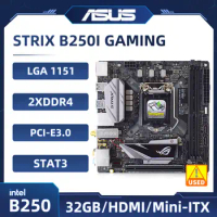 LGA 1151Motherboard ASUS STRIX B250I GAMING Intel B250 Motherboard DDR4 32GB PCI-E 3.0 M.2 HDMI Mini-ITX For 7th/6th gen Core i7