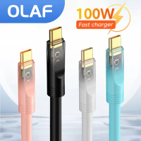 OLAF 6A Phantom transparent illuminated USB Type C Cable for Huawei Mate 50 P60 Pro Poco Xiaomi Fast Charging Data Cords 1M/2M