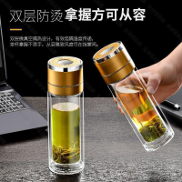 【全球優品匯】保溫杯 保冷杯 保溫壺 不銹鋼保溫瓶 速開杯 一鍵開蓋玻璃杯 商務車載杯 茶水分離雙層 高硼硅印字禮品水杯