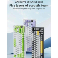 AJAZZ AK820/AK820Pro Mechanical Keyboard TFT Screen Multifunctional Knob Gaming Keyboard Wired/2.4GH