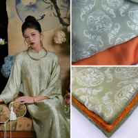 Đức Cảnh Silk vải lụa tơ tằm Nha Xá họa tiết thọ dơi màu 27 khổ 90cm may áo dài tơ tằm truyền thống,