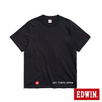 EDWIN  寬版重磅 LOGO短袖T恤-男款 黑色