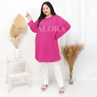 TUNIK KAOS JUMBO POLOS - TUNIK KAOS WANITA POLOS LD 120 cm - LD 130 cm - LD 140 cm 3XL FANTA