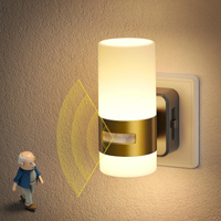 JandCase LED Night Light Dimmable Night Light with Electrical Socket Night Light with Motion Detecto
