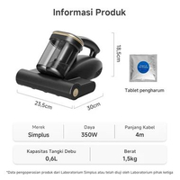 MJ Simplus Sinar UV & Vacuum Vakum Tungau Vacuum Cleaner Anti Tungau 350W Filter HEPA F9 Pengharum A