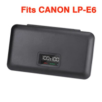 LP E6 LP-E6 LP-E6N LP-E6NH Battery Charger LCD Dual Charger Case For Canon EOS 5DS R 5D Mark II III IV 5D 6D 7D 70D 80D R5 R6