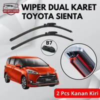 Wiper Double Karet Model Frameless Khusus Mobil Toyota Sienta Konektor B7 Sepasang Kanan Kiri