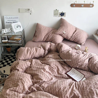 Set Chăn Ga Gối Cotton Minimalist kiểu Dúm kẻ sọc  DuongAnh bedding.