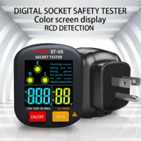 Digital Display Socket Tester Outlet Tester RCD GFCI NCV Voltage Test EU US UK Plug Ground Zero Line 30mA Smart Socket Detector