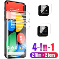 4In1 Screen Protective Hydrogel Film For Google Pixel 5 5A 5G 4A Pixel4 A 4 A Pixel5 Pixel5a Camera Protector Not Tempered Glass