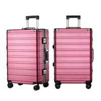 20"24 Inch Aluminium Frame Large Travel Suitcase With Wheels Trolley Rolling Luggage Boarding Case Valises Voyage Free Shipping