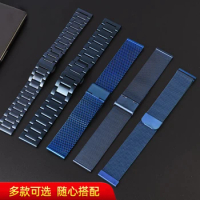 For Men Fashion Watch Dark blue Stainless Steel Watchband Metal Bracelet Strap Wrist Watch Mesh 18mm 20mm 21mm 22mm