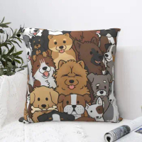 Pillow Cover Shiba Inu Siberian Husky Cushion Cover Dog Collage Funny Pillow Case For Office Car Home Decorative Pillowcases