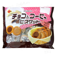 【Bourbon 北日本】巧克力風味&amp;咖啡風味餅乾家庭包 163.2g