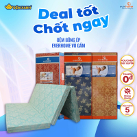 Đệm bông ép EVERHOME vỏ gấm - bảo hành chính hãng 5 năm