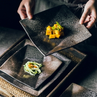 李子柒同款餐具陶瓷盤子正方盤菜盤平盤四方形九格盤日式美食擺拍