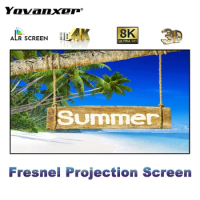 Yovanxer Fresnel Projection Screen 72-120 Inch ALR Rejecting Anti-light Fixed Frame Best for Normal Projector CLR 8K 4K HD