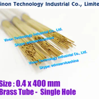 (100PCS/LOT) 0.4x400MM EDM Brass Tube Single Hole, Brass EDM Tubing Electrode Tube Single Channel, Diameter 0.4mm, 400mm Long