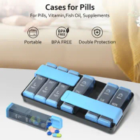 New Weekly Portable Travel Pill Cases Box 7 Days Organizer 14 Grids Pills Container Storage Tablets Vitamins Medicine Fish Oils