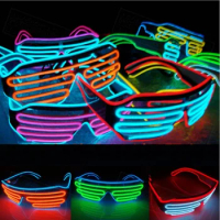 50pcs fashion Multicolor Eyeglass Cold Lights EL Wire LED Light Glasses Party Cheerleading Cheer Props Christmas Gift DHL