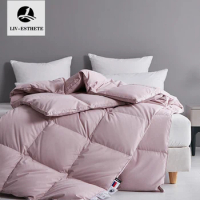 Liv-Esthete 100% Siberian Goose Down Duvet Soft Comforter Warmth 100% Cotton Shell Quilt Double Queen King Blanket All Season