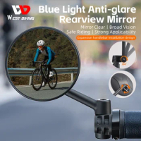 WEST BIKING Bicycle Anti Glare Rearview Mirror Convex 360 Mirror Handlebar End Extension Cycling Side Mirror MTB Accessories