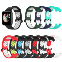 Sport Silicone Strap For XiaoMi Mi Watch Lite Double Color Mixed Strap Breathable Watchbands For Redmi Watch Smart Bracelet