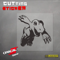 CUTTING STICKER ANIME DIGIMON KARAKTER AGUMON STICKER MOTOR MOBIL