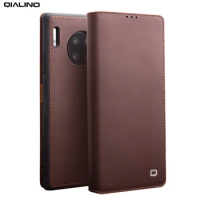 QIALINO Stylish Genuine Leather Flip Case for Huawei Mate 30 Pro Business Style Phone Cover with Card Slots for Huawei Mate 30