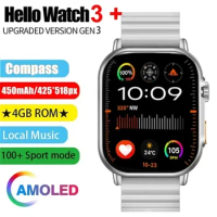 Hello Watch 3 Plus 4GB Smartwatch AMOLED 2024 Watch 9 Ultra ChatGPT NFC Smart Watch For Men Ai Watch