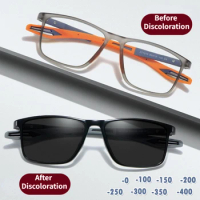 Discoloration Myopia Glasses Women Men Memory Optical Glasses Ultralight Photochromic Nearsighted Eyeglasses Unisex Shortsighted