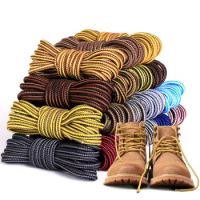 1 Pair Round Shoelaces Martin Boots Shoe Laces Striped Double Color Apply to High Gang Casual Shoes Cotton Shoelace 18 Colors