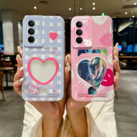 Sarung Telefon, Corak Berpetak Biru, dengan Slot Kad, Serasi dengan Realme C75, C65, C65S, GT, 7 Pro