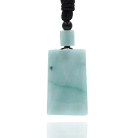 【喜緣玉品】天然晴水飄花翡翠無事牌玉珮(直)