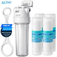 ALTHY 5 Micron Whole House Sediment Water Filter System Prefilter Purifier, 10นิ้ว PPFcotton Pre Filter