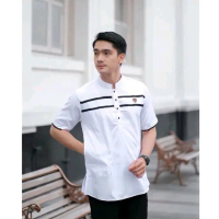 Baju Koko muslim pria dewasa Kurta kobata bordir jasuke  lengan pendek terkini terlaris Formal